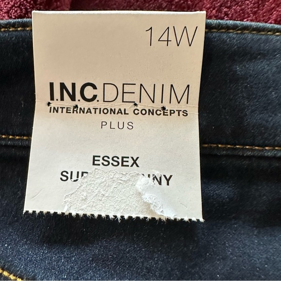 INC International Concepts Blue Skinny Jeans - Picture 4 of 5